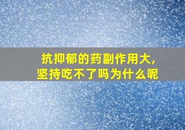 抗抑郁的药副作用大,坚持吃不了吗为什么呢