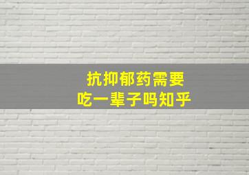 抗抑郁药需要吃一辈子吗知乎