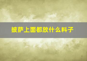 披萨上面都放什么料子