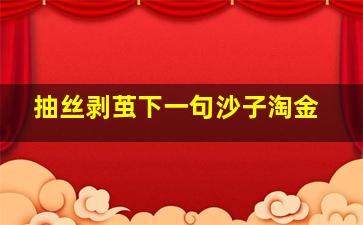 抽丝剥茧下一句沙子淘金