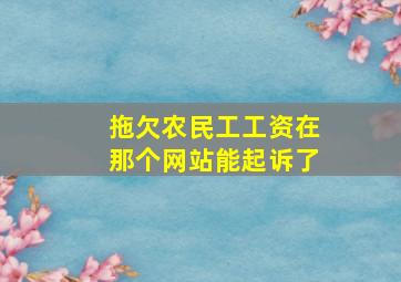 拖欠农民工工资在那个网站能起诉了