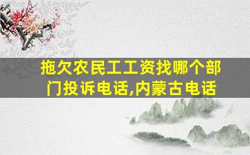 拖欠农民工工资找哪个部门投诉电话,内蒙古电话