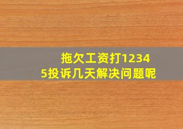 拖欠工资打12345投诉几天解决问题呢