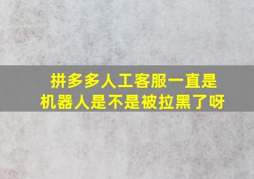 拼多多人工客服一直是机器人是不是被拉黑了呀