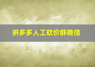 拼多多人工砍价群微信