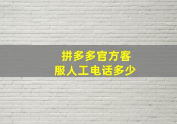 拼多多官方客服人工电话多少