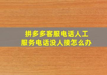 拼多多客服电话人工服务电话没人接怎么办