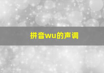 拼音wu的声调