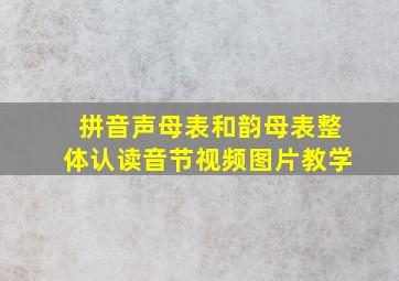 拼音声母表和韵母表整体认读音节视频图片教学