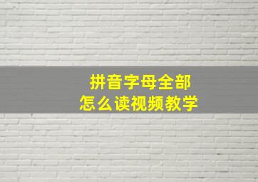 拼音字母全部怎么读视频教学