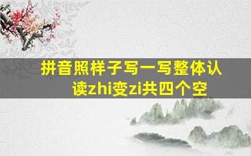 拼音照样子写一写整体认读zhi变zi共四个空