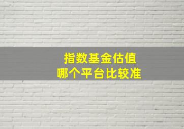 指数基金估值哪个平台比较准