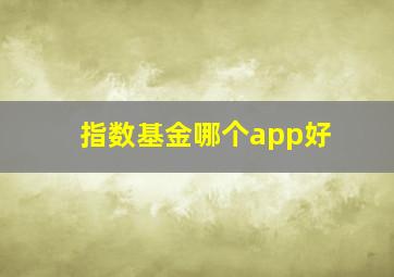 指数基金哪个app好