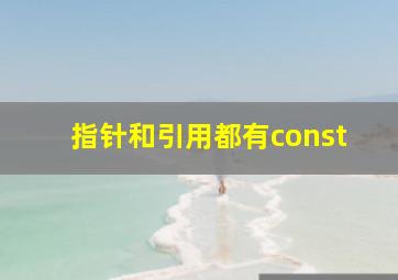 指针和引用都有const