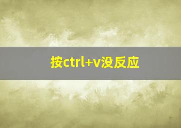 按ctrl+v没反应