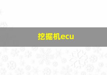 挖掘机ecu