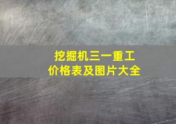 挖掘机三一重工价格表及图片大全