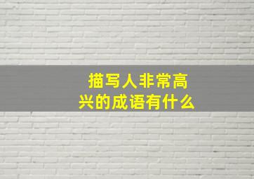 描写人非常高兴的成语有什么