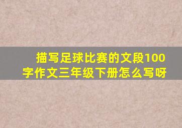 描写足球比赛的文段100字作文三年级下册怎么写呀