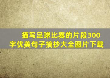 描写足球比赛的片段300字优美句子摘抄大全图片下载