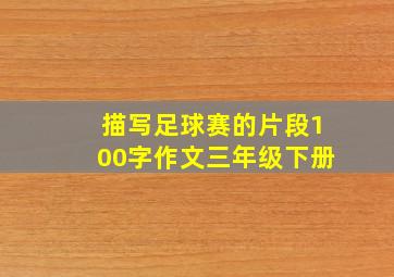 描写足球赛的片段100字作文三年级下册