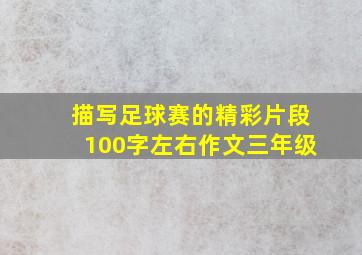 描写足球赛的精彩片段100字左右作文三年级