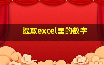 提取excel里的数字