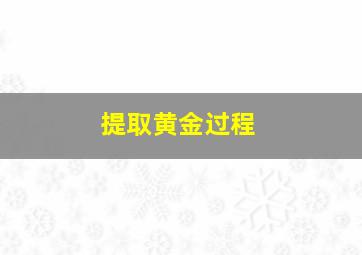 提取黄金过程