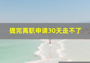 提完离职申请30天走不了