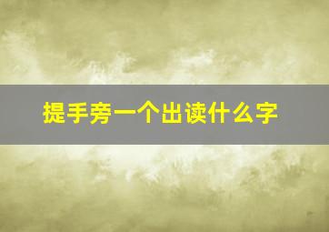 提手旁一个出读什么字