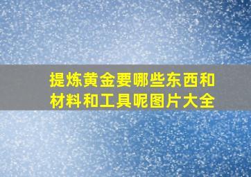 提炼黄金要哪些东西和材料和工具呢图片大全