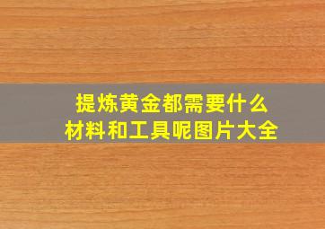 提炼黄金都需要什么材料和工具呢图片大全