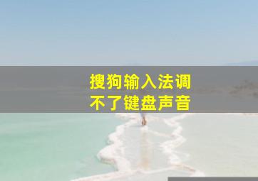 搜狗输入法调不了键盘声音