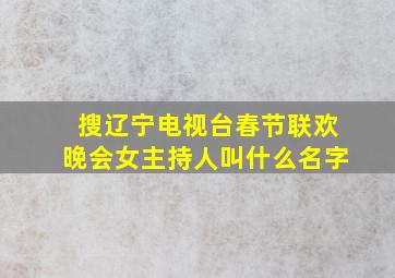 搜辽宁电视台春节联欢晚会女主持人叫什么名字