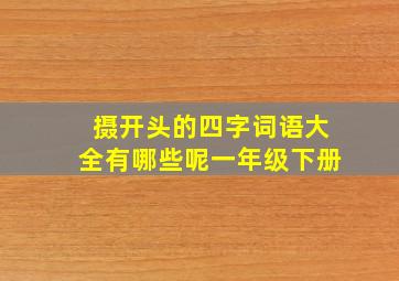 摄开头的四字词语大全有哪些呢一年级下册