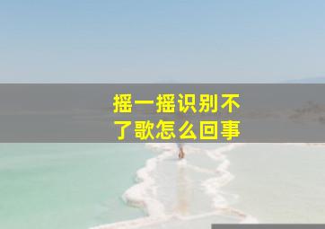 摇一摇识别不了歌怎么回事