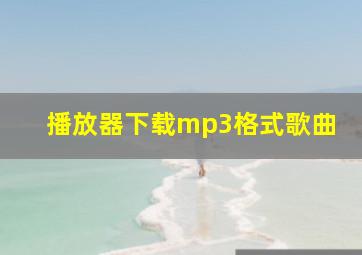 播放器下载mp3格式歌曲