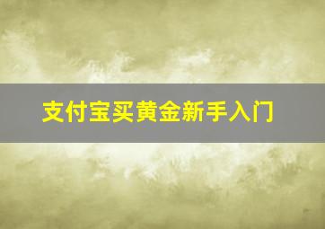 支付宝买黄金新手入门