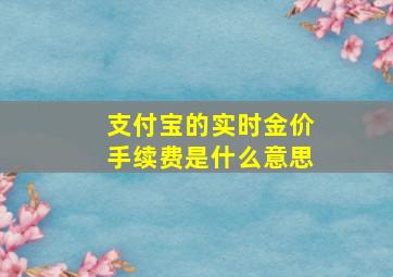 支付宝的实时金价手续费是什么意思