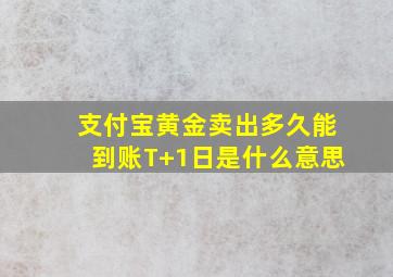 支付宝黄金卖出多久能到账T+1日是什么意思