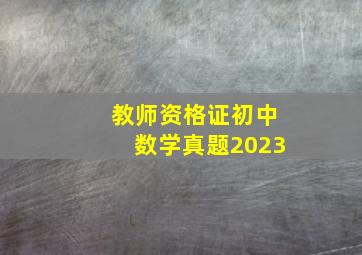 教师资格证初中数学真题2023