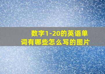 数字1-20的英语单词有哪些怎么写的图片