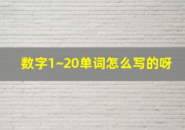 数字1~20单词怎么写的呀