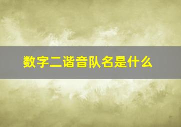 数字二谐音队名是什么