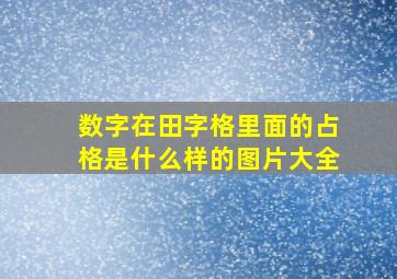 数字在田字格里面的占格是什么样的图片大全