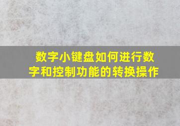 数字小键盘如何进行数字和控制功能的转换操作