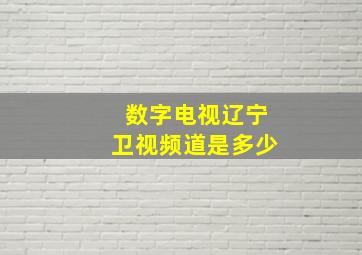 数字电视辽宁卫视频道是多少