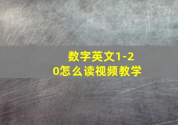 数字英文1-20怎么读视频教学