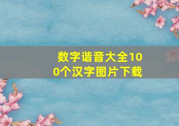 数字谐音大全100个汉字图片下载