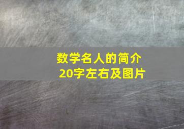 数学名人的简介20字左右及图片